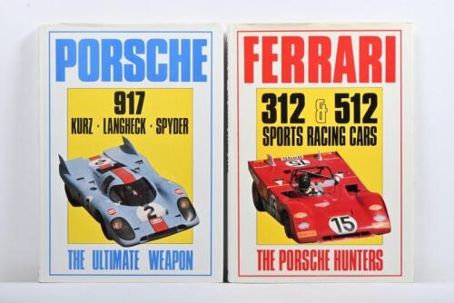 FERRARI/PORSCHE: Two hardcover books by Ian Bamsey. 'FERRARI 312 & 512 SPORTS RACING CARS (THE PORSCHE HUNTERS)' & 'PORSCHE 917 - KURZ - LANGHECK - SPYDER (THE ULTIMATE WEAPON)'