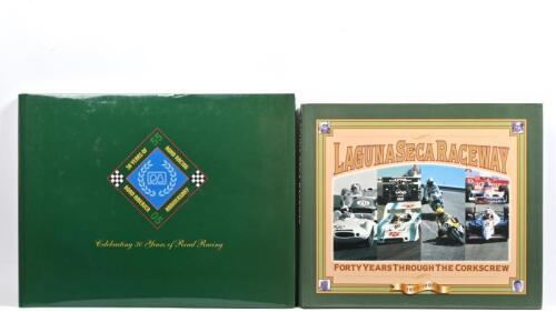 ROAD RACING: Two hardcover books presenting information pertaining to American road racing. 'Road America: Celebrating 50 Years of Road Racing' by Tom Schultz & 'LAGUNA SECA RACEWAY - FORTY YEARS THROUGH THE CORKSCREW' by David Friedman, Mary-Ellen Wright