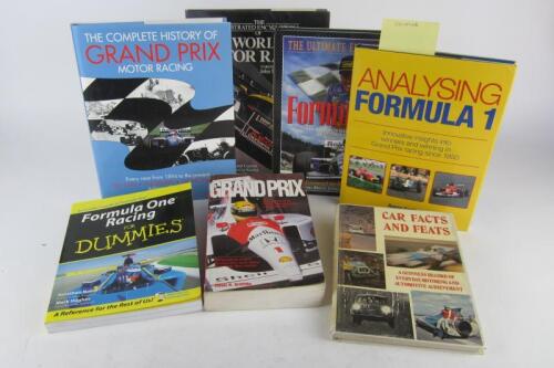 GRAND PRIX: A collection of books relating to Grand Prix racing. Roger Smith signature.