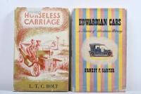 EARLY MOTORING: Two hardcover books detailing early motoring. 'HORSELESS CARRIAGE' by L.T.C. ROLT & 'EDWARDIAN CARS - a Reverie of Adventurous Motoring' by Ernest F.Carter