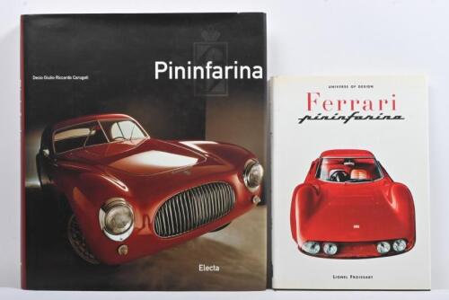 PININFARINA: Two hardcover books with subject matter related to Pininfarina. 'Pininfarina - Identity of a Design' by Decio Giulio, Riccardo Carugati