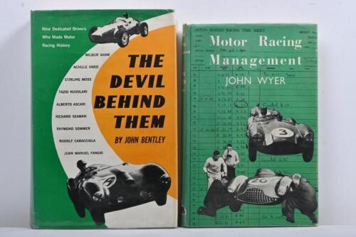 MOTOR RACING: Two hardcover books concerned with motor racing. 'THE DEVIL BEHIND THEM' by John Bentley