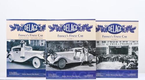 DELAGE: A Limited Edition two volume set of 'DELAGE - FRANCE'S FINEST CAR'. Numbered '72/1000'. Signed by authors