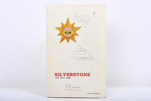 BRABHAM/HULME: An original 14th May 1966 SILVERSTONE&Acirc;&nbsp;Official Programme. Programme signed by Sir Jack Brabham & Denis Hulme