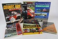 GRAND PRIX: Seven hardcover books detailing Formula 1 history, facts and figures.