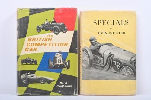 RACING CARS: Two hardcover books detailing racing cars. 1949 edition of 'SPECIALS' by John Bolster