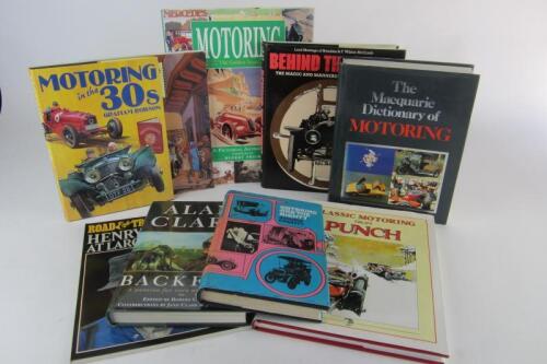 MOTORING: A group of books relating to motoring.