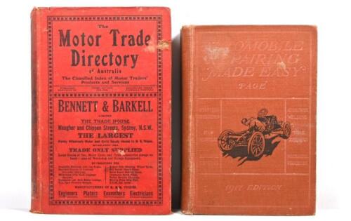 AUTOMOBILES: Two hardcover books detailing automobiles. 'The Motor Trade Directory of Australia - A Buyers and Sellers' Guide', 1925-1926 Edition
