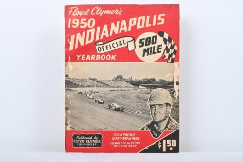 INDIANAPOLIS: An original copy of 'Floyd Clymer's 1950 INDIANAPOLIS Race OFFICIAL YEAR BOOK - 1950'