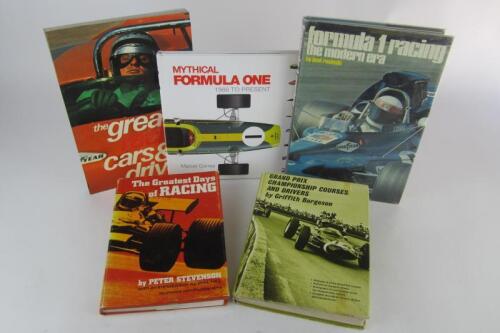 GRAND PRIX: Five hardcover books detailing various aspects of Grand Prix racing.