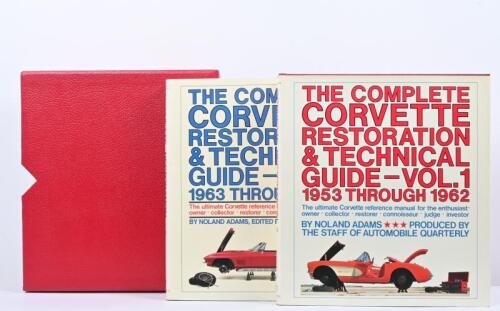 CORVETTE: A two volume set of 'CORVETTE RESTORATION & TECHNICAL GUIDE', VOL.1 (1953 THROUGH 1962) and VOL.2 (1963 THROUGH 1967)' hardcover books,