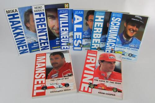 FORMULA 1 DRIVERS: A collection of softcover books by Christopher Hilton detailing Formula 1 driver profiles.