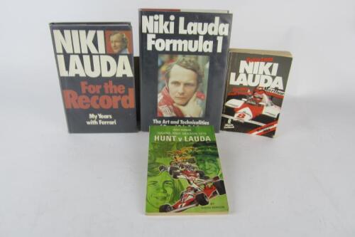 LAUDA: Four books detailing the Formula 1 racing career of Niki Lauda.