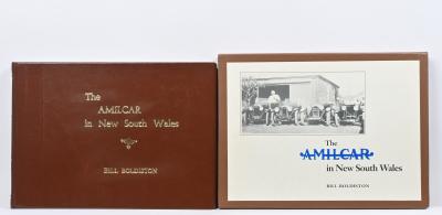 AMILCAR: 'The AMILCAR in New South Wales' hardcover book by Bill Boldiston, 50 leather bound editions, numbered '12'. Bill Boldiston signature