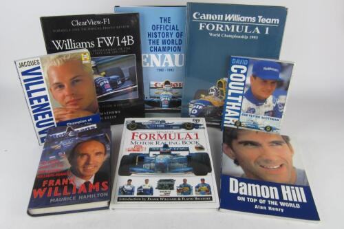 WILLIAMS: A group of books detailing the Williams F1 team and drivers. Maurice Hamilton signature