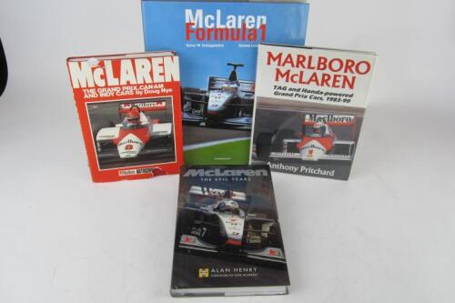 McLAREN: Four hardcover books detailing the history of McLaren