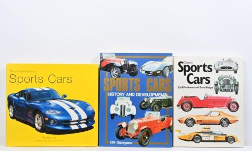 SPORTS CARS: Three hardcover books detailing sports cars. 'Classic Sports Cars' by Cyril Posthumus and David Hodges