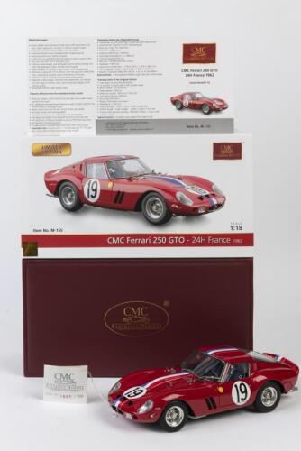 FERRARI: A superb model by CMC - 1962 Ferrari 250 GTO - 24 H France 1962 (Item No. M-155) - as raced by Pierre Noblet/Jean Guichet. Limited Edition of 1500, numbered '1065'