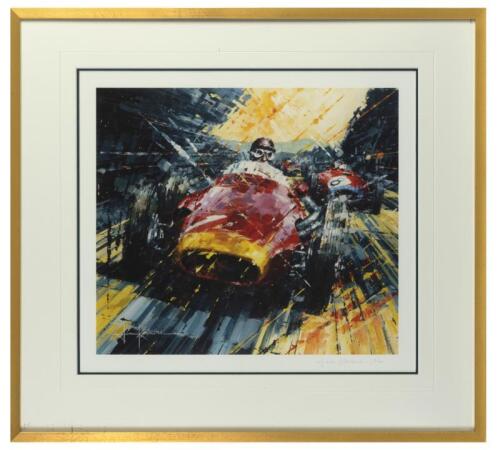 GERMAN GRAND PRIX: A limited edition print titled "Fangios Finest" by John Ketchell. Editioned lower right 2/100