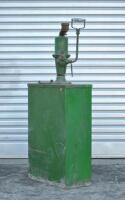CASTROL: A circa 1960s steel Castrol high boy oil pump, 105cm high to top of hand pump, surface rust throughout - 2