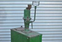 CASTROL: A circa 1960s steel Castrol high boy oil pump, 105cm high to top of hand pump, surface rust throughout - 3