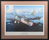 WWI PRINT: A limited edition print (153/300) by Barry Spicer Pilot Albert Packer of 4 Squadron AFC (Australian Flying Corps) in his Sopwith Snipe