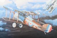 WWI PRINT: A limited edition print (153/300) by Barry Spicer Pilot Albert Packer of 4 Squadron AFC (Australian Flying Corps) in his Sopwith Snipe - 4