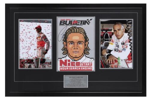 HAMILTON:&nbsp;A superb colour picture collage dedicated to Sir Lewis Hamilton. Sir Lewis Hamilton signature (UPDATED PHOTOS)