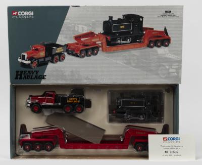 DIAMOND T: A Limited Edition CORGI CLASSICS 1:50 scale ANNIS & Co LTD Diamond T Ballast with Girder Trailer & Locomotive Load (31007). Numbered '02566' of 9,400