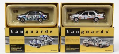 FORD: Two Limited Edition Ford Vanguards 'Motorsport' models in 1:43 scale. Ford Sierra Sapphire Cosworth 4x4 as raced to victory in the 1991 Ulster Rally (VA11004) L.E '0087' of 2300 & Ford Escort Mk3 RS 1600i from 1985 British Saloon Car Championship, 1st in class in white (VA11004) L.E '1109' of 1300