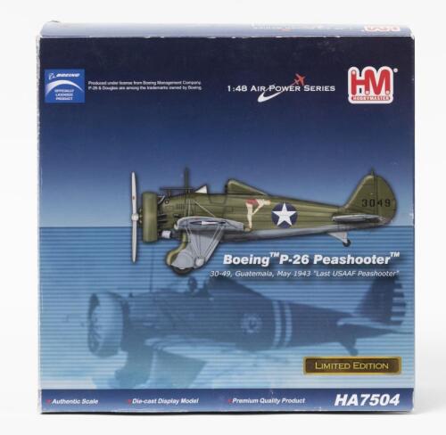 BOEING: A 1:48 scale Limited Edition HOBBYMASTER 1:48 scale Boeing P-26 Peashooter in U.S.A military green (HA7504)