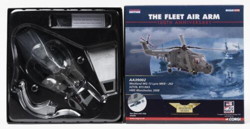 WESTLAND: A Limited Edition CORGI&nbsp;1:72&nbsp;scale Westland WG-13 Lynx MK8 - 202 XZ726, 815 NAS HMS Manchester, 2008&nbsp;(AA39002) in Royal Navy livery. Numbered '1309' of 2800