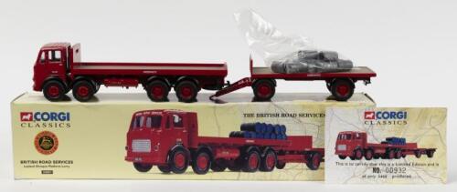 LEYLAND: A Limited Edition CORGI CLASSICS Leyland Octopus Platform Lorry in 'BRITISH ROAD SERVICES - GREENHEYS' livery (24601). Numbered '00932' of 5,400 produced