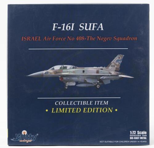 F-16: A Limited Edition Witty wings 1:72 scale&nbsp;F-16I SUFA ISRAEL Air Force No 408 - The Negev Squadron aircraft model