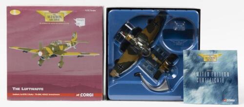 JUNKER: A Limited Edition CORGI&nbsp;1:72&nbsp;scale Junker Ju-87B-2 Stuka - T6+BM, 4/StG2 Immelmann (AA32510) - 'THE LUFTWAFFE' aircraft model. Numbered '2225' of 2830