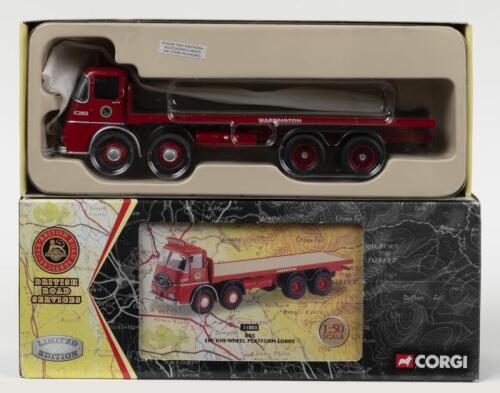 ERF: A Limited Edition CORGI CLASSICS 1:50 scale BRS ERF KV8 WHEEL PLATFORM LORRY&nbsp;(11803) with 'WARRINGTON' livery. Numbered '3137' of 4,000 produced
