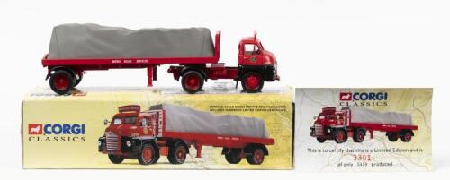 BEDFORD: A Limited Edition CORGI CLASSICS Bedford S Type Tractor Unit with Flat Trailer in&nbsp;'BRITISH ROAD SERVICES' livery (19901). Numbered '3301' of 5,450 produced