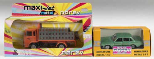 VOLVO: Two Volvo 1:43 scale NOREV models. MAXI-Jet VOLVO BOISSONS (No 517) truck & Volvo 240