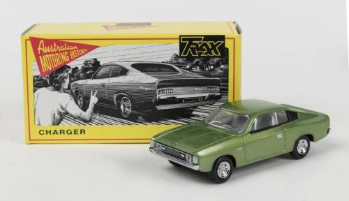 CHARGER: A TRAX 1:43 scale Valiant CHARGER (TR11) in metallic green
