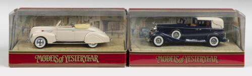 MODELS OF YESTERYEAR: Two Matchbox 'Models of Yesteryear' 1:43 scale models. Y-34 1933 Cadillac 452 V-16 & Y64 1938 Lincoln Zephyr