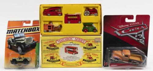 ASSORTED DIECAST: An assortment of die-cast models. "MATCHBOX" SERIES 40th Anniversary Collection Commemorative Pack & DISNEY PIXAR 'SMOKEY' ute