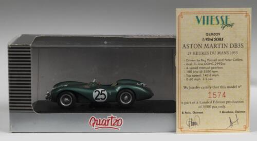 ASTON MARTIN: A Limited Edition Quartzo 1:43 scale ASTON MARTIN DB3S as raced by R.PARNELLI/P.COLLINS at 1953 Le Mans (QLM029)