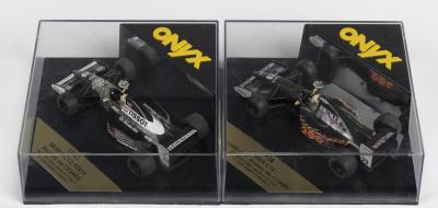 SAUBER: Two ONYX 1:43 scale SAUBER C13 models as raced by Andrea de Cesaris