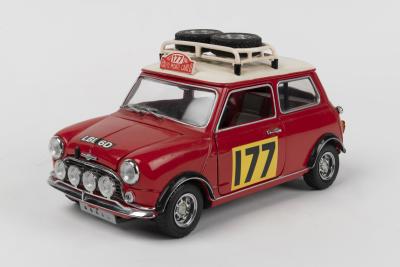 MINI: A KYOSHO 1:18 scale MORRIS MINI COOPER 1275 Mk.1. As raced at RALLYE MONTE CARLO