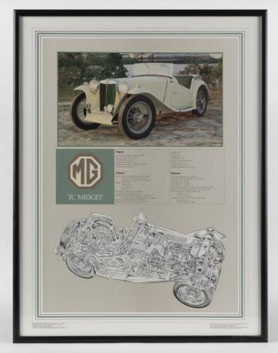 M.G: Two items relating to M.G. MG CANBERRA NATIONAL MEETING 1988 print by Alan Puckett & MG TC MIDGET, HISTORIC MARQUE TECHNICAL POSTER (No.4)