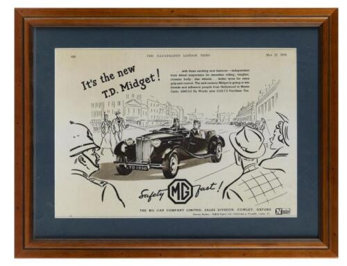M.G: A 1950 M.G 'Safety MF Fast!' print by The MG Car Company Ltd