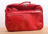 FERRARI CARRY BAG: A red leather Ferrari schedoni&Acirc;&nbsp;shoulder bag