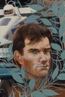 THE POWER AND THE GLORY: An important painting titled 'THE POWER AND THE GLORY' by Charles Billich. Features Australian Formula 1 legends Sir Jack Brabham, Alan Jones, Tim Schenken and Mark Webber. Signed to reverse by all drivers - 4