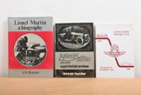 ASTON MARTIN: A group of three publications in softcover and hardback format concerned with Aston Martin. 'Lionel Martin a biography' by a.b.demaus