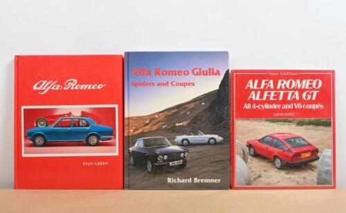 ALFA ROMEO: Three hardcover books detailing the Italian marque, Alfa Romeo. 'ALFA ROMEO ALFETTA GT All 4-cylinder and V6 coupes' by David Owen